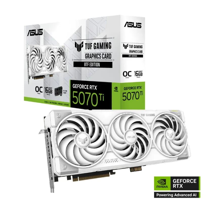 Card màn hình Asus TUF GAMING GeForce RTX 5070 Ti 16G GDDR7 WHITE OC